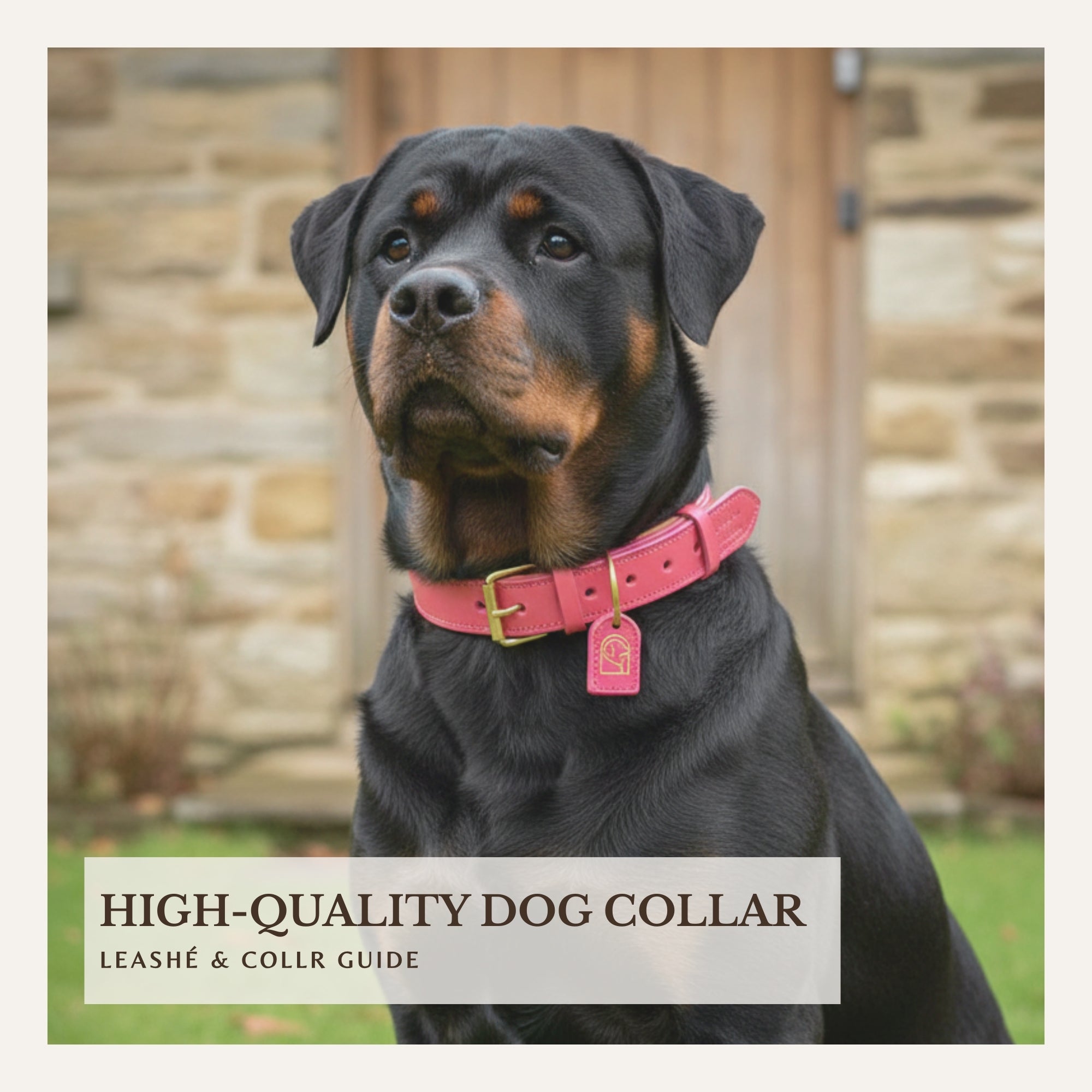 Close-up of a high-quality dog collar illustrating durable materials and craftsmanship. 