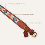 Bead texture and craftsmanship on Dawn Mosaic dog collar