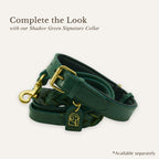 shadow green braided leather dog leash with matching pair of leash